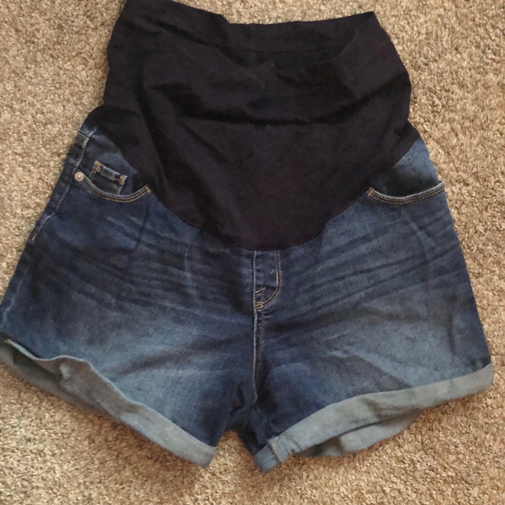 Maternity jean shorts